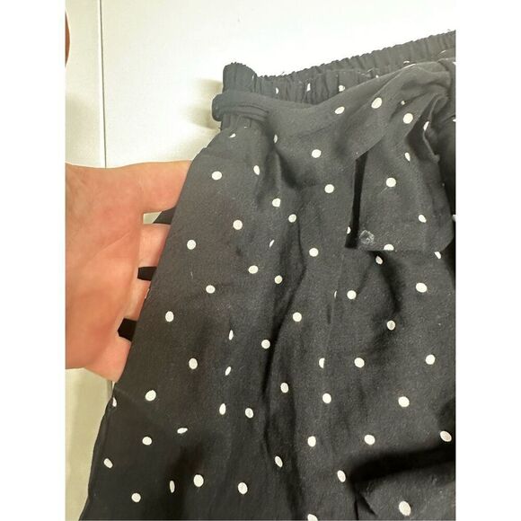 Suzy Shien Women’s Elastic Waist Polka Dot Belted Shorts Size XS Black White - Picture 7 of 10